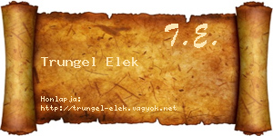 Trungel Elek névjegykártya
